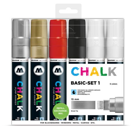 MOLOTOW Chalk Marker 15mm Basic Set 1 