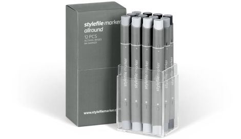 Stylefile Marker Allround 12 pcs set neutral grey